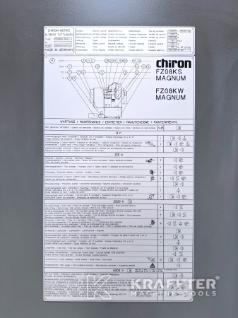 Nazivna tablica CHIRON FZ 08K S HSP 90066