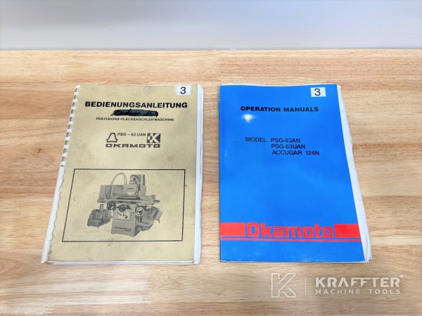 Uporabniški priročniki za Ploskovni brusilni Stroj OKAMOTO PSG-63UAN 20689-990